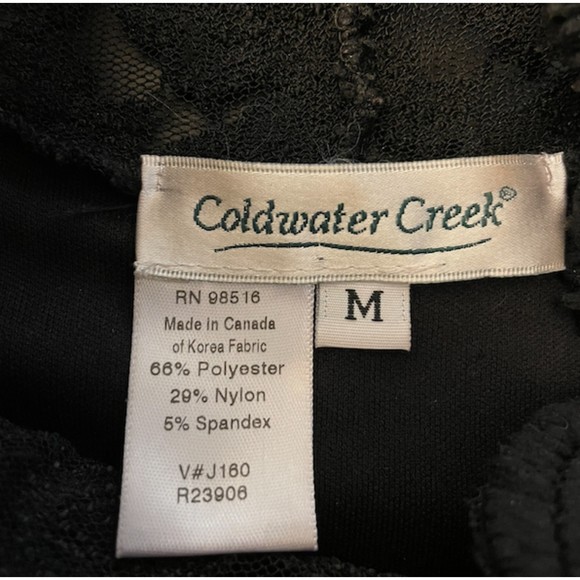 Coldwater Creek High Neck Lace Long Sleeve Scalloped Top - Sz M - Picture 13 of 14